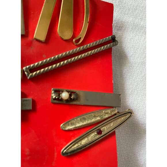 Vintage Tie Clip Collection Gold & Silver Tone Mens Assorted Designs - Picture 11 of 16